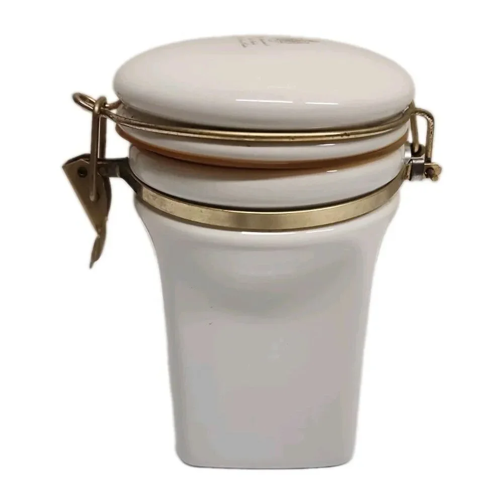 Gevalia Kaffe Coffee Canister Airtight White With Gold Majesty King of Sweden 8